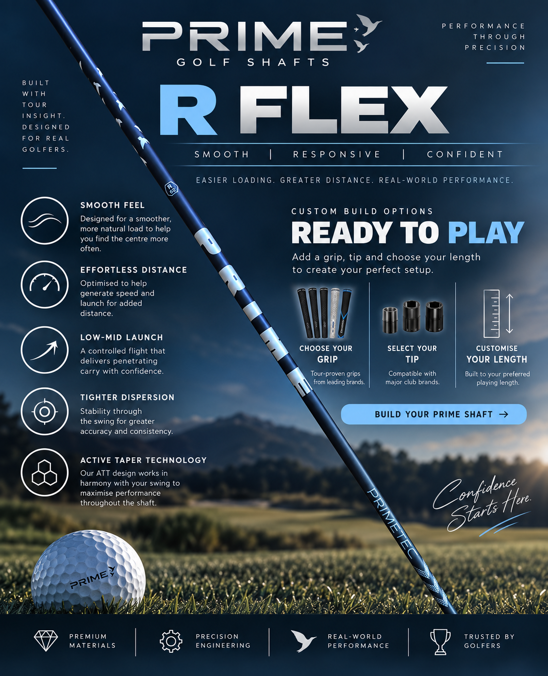 Prime Graphite Shaft | R Flex